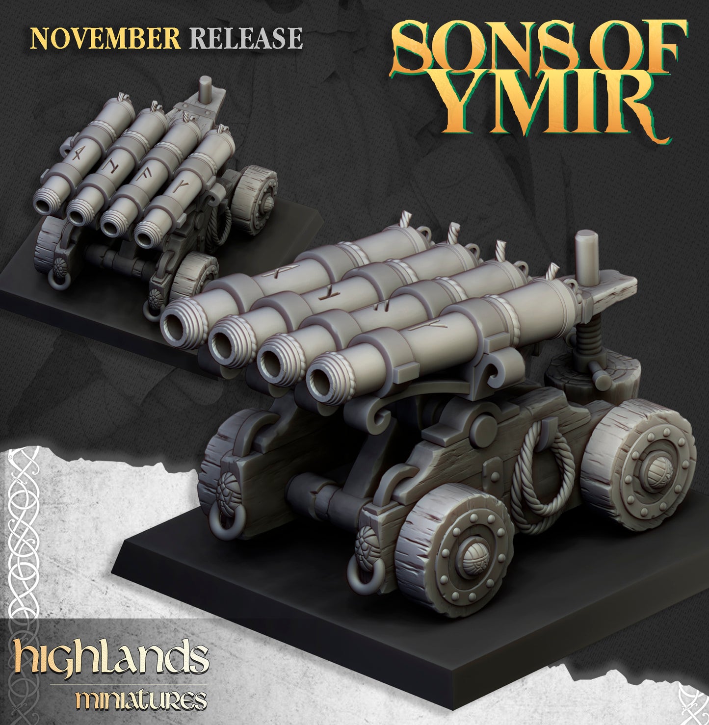 Dwarf Artillery Organ Gun - Highlands Miniatures