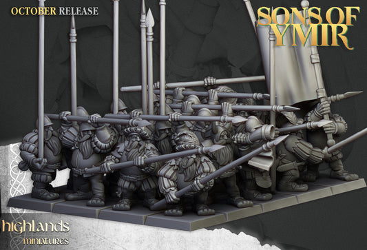 Dwarf Pikemen Unit - Highlands Miniatures