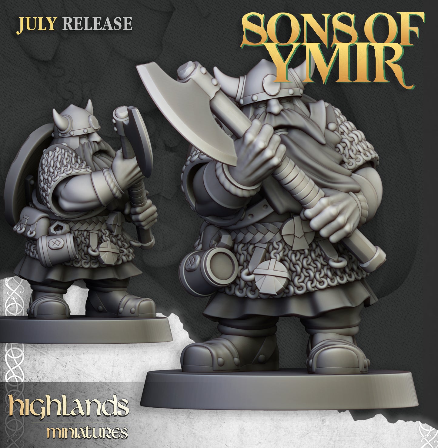 Dwarfs Warriors Two Handed Unit - Highlands Miniatures