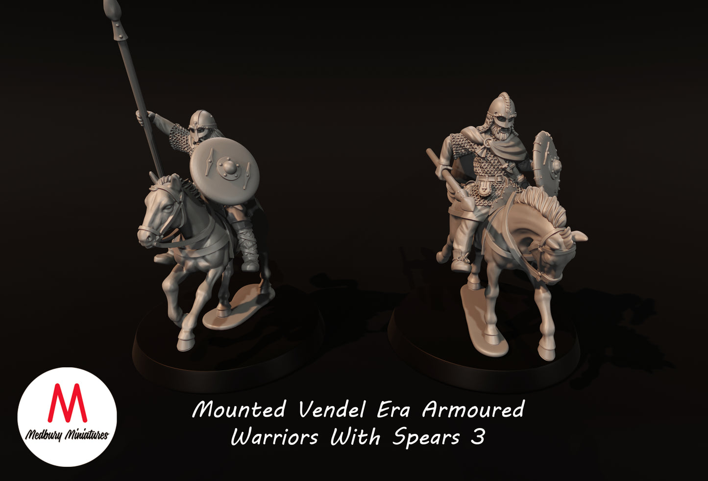 Mounted Vendel Era Armoured Warriors With Spears 3 - Medbury Miniatures