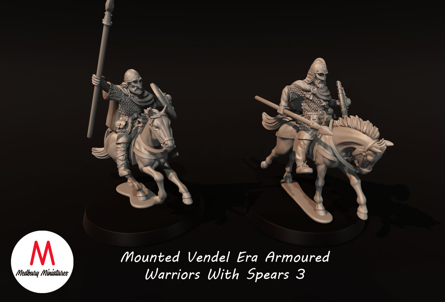 Mounted Vendel Era Armoured Warriors With Spears 3 - Medbury Miniatures