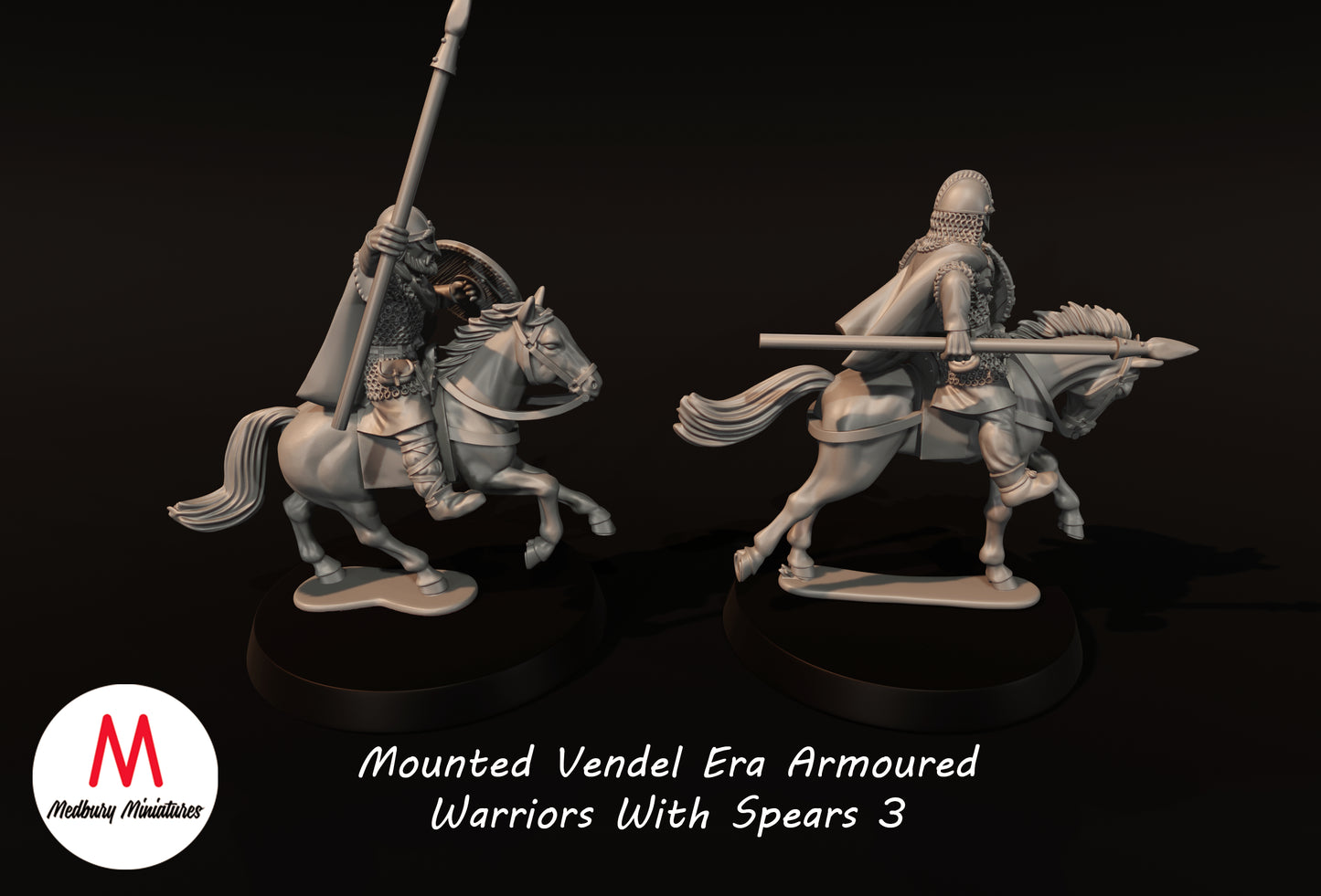 Mounted Vendel Era Armoured Warriors With Spears 3 - Medbury Miniatures