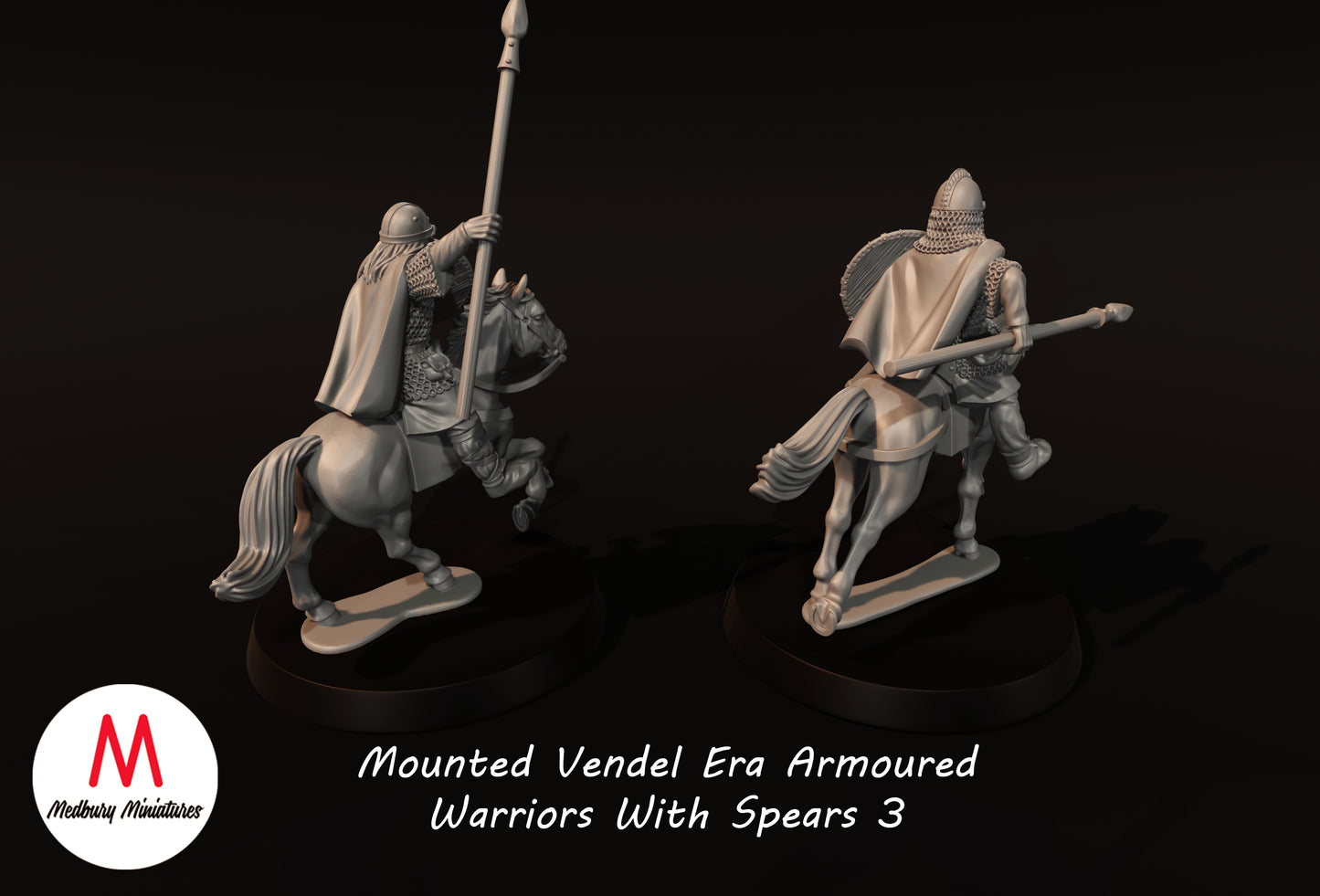 Mounted Vendel Era Armoured Warriors With Spears 3 - Medbury Miniatures