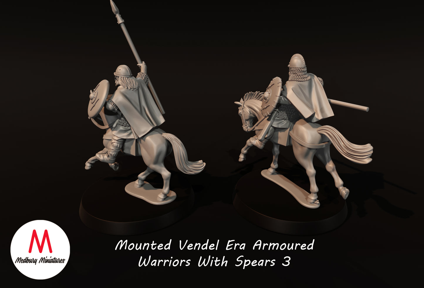 Mounted Vendel Era Armoured Warriors With Spears 3 - Medbury Miniatures