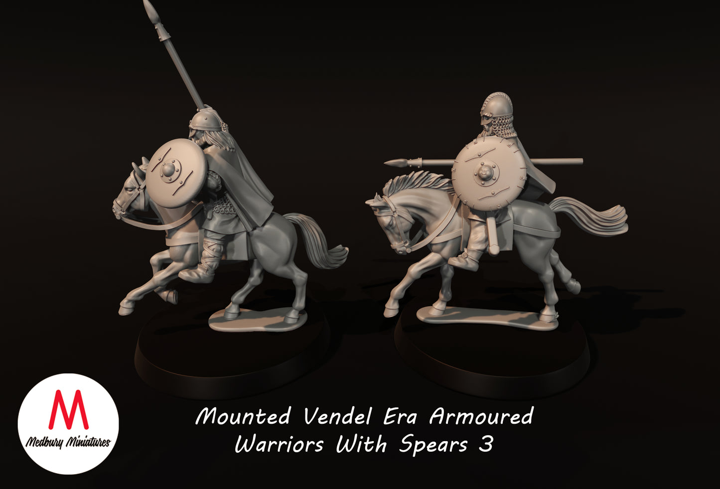 Mounted Vendel Era Armoured Warriors With Spears 3 - Medbury Miniatures