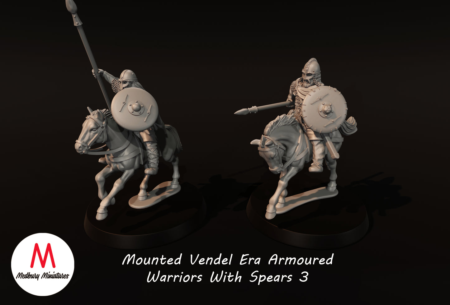 Mounted Vendel Era Armoured Warriors With Spears 3 - Medbury Miniatures