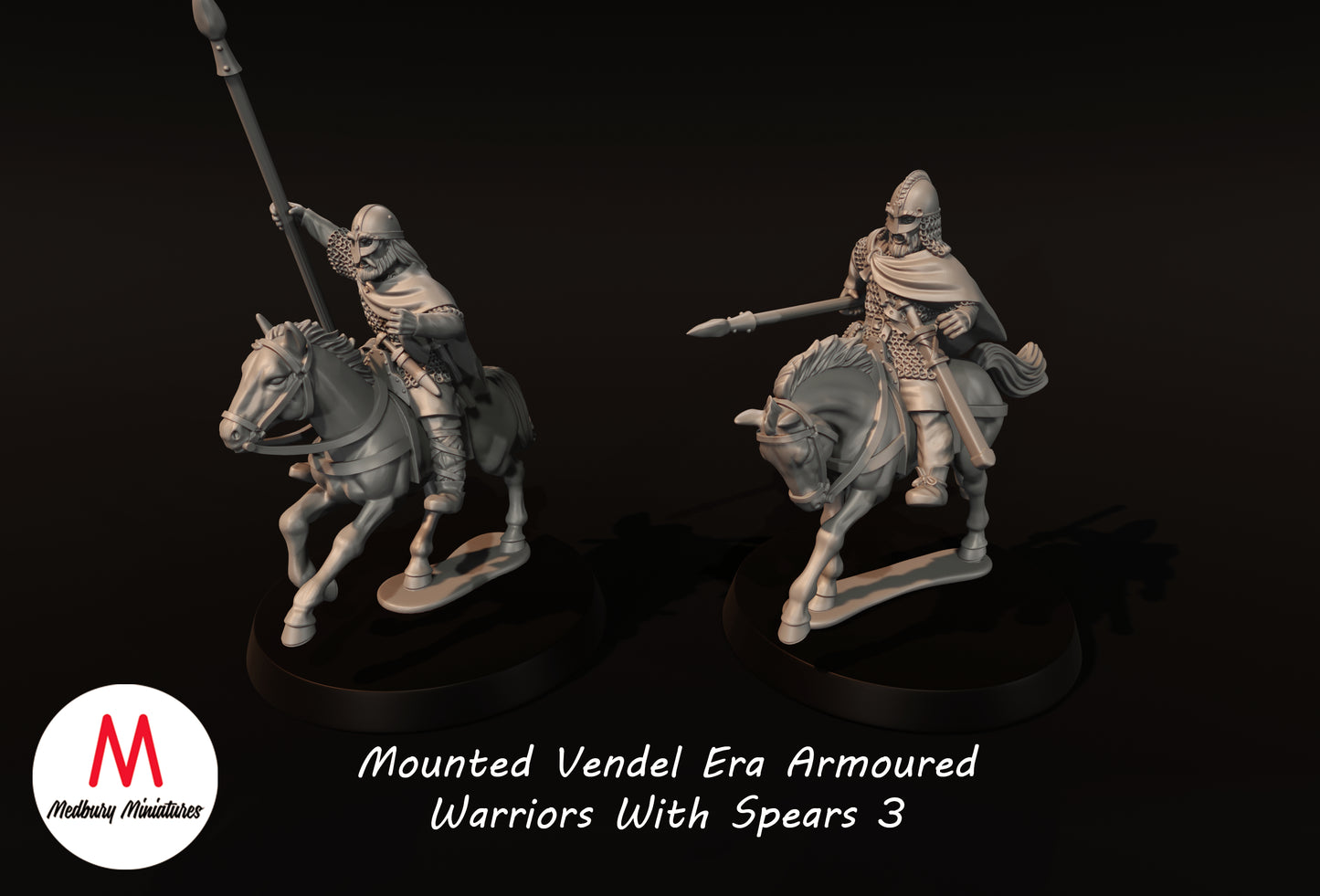 Mounted Vendel Era Armoured Warriors With Spears 3 - Medbury Miniatures