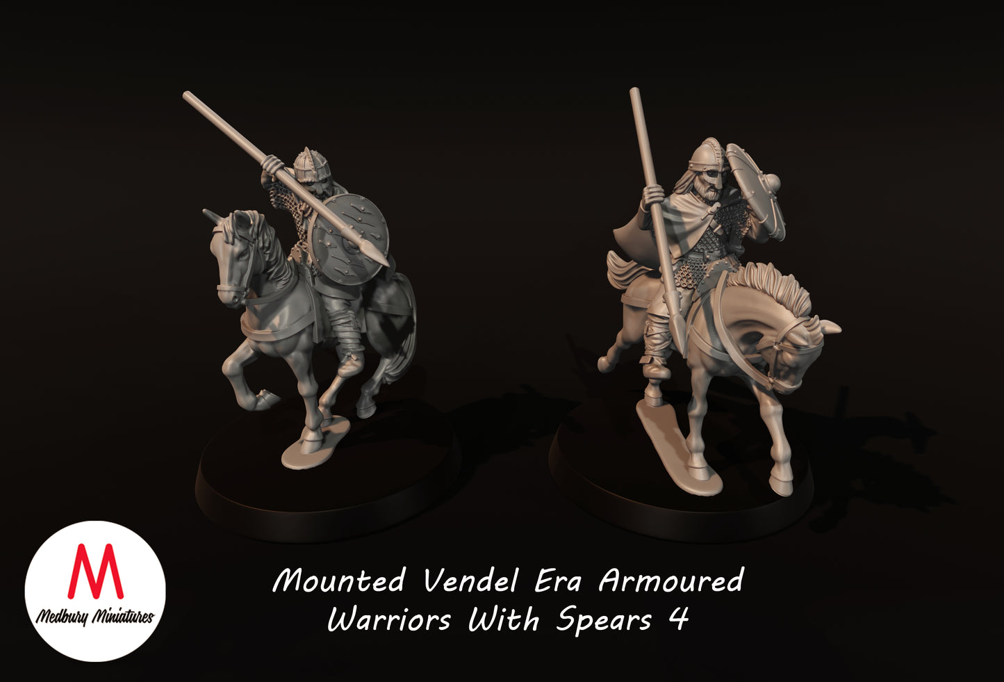 Mounted Vendel Era Armoured Warriors With Spears 4  - Medbury Miniatures