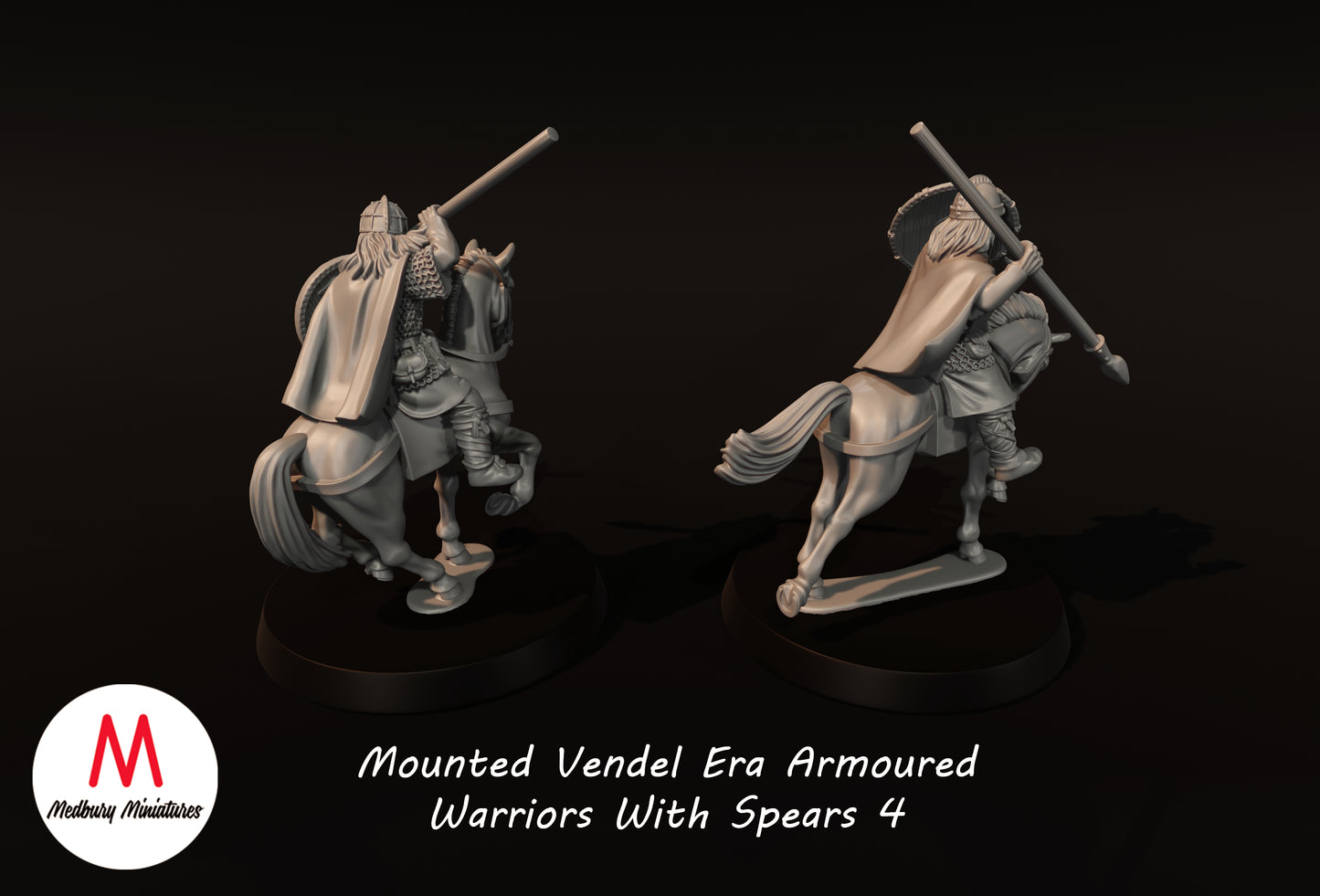 Mounted Vendel Era Armoured Warriors With Spears 4  - Medbury Miniatures