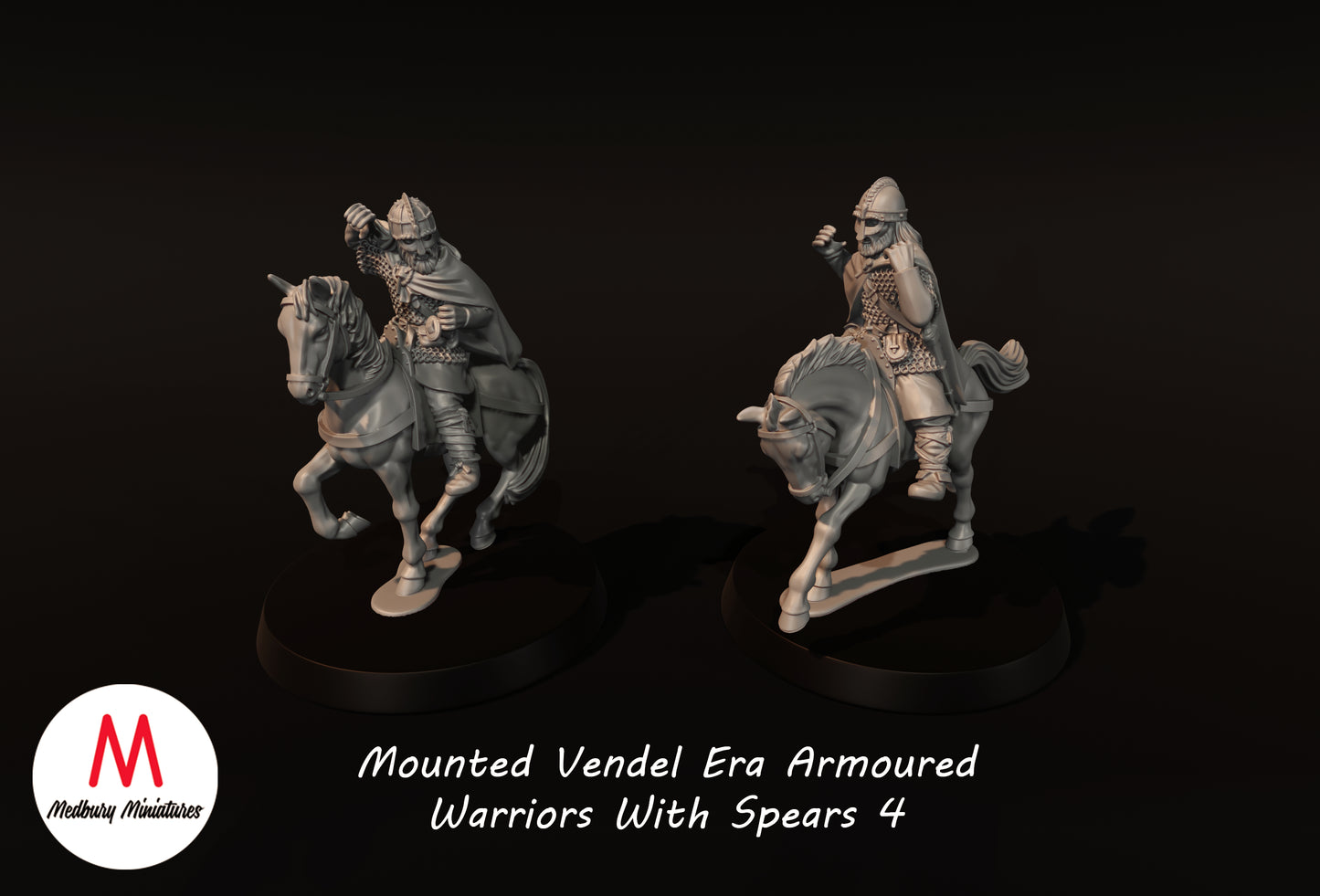 Mounted Vendel Era Armoured Warriors With Spears 4  - Medbury Miniatures