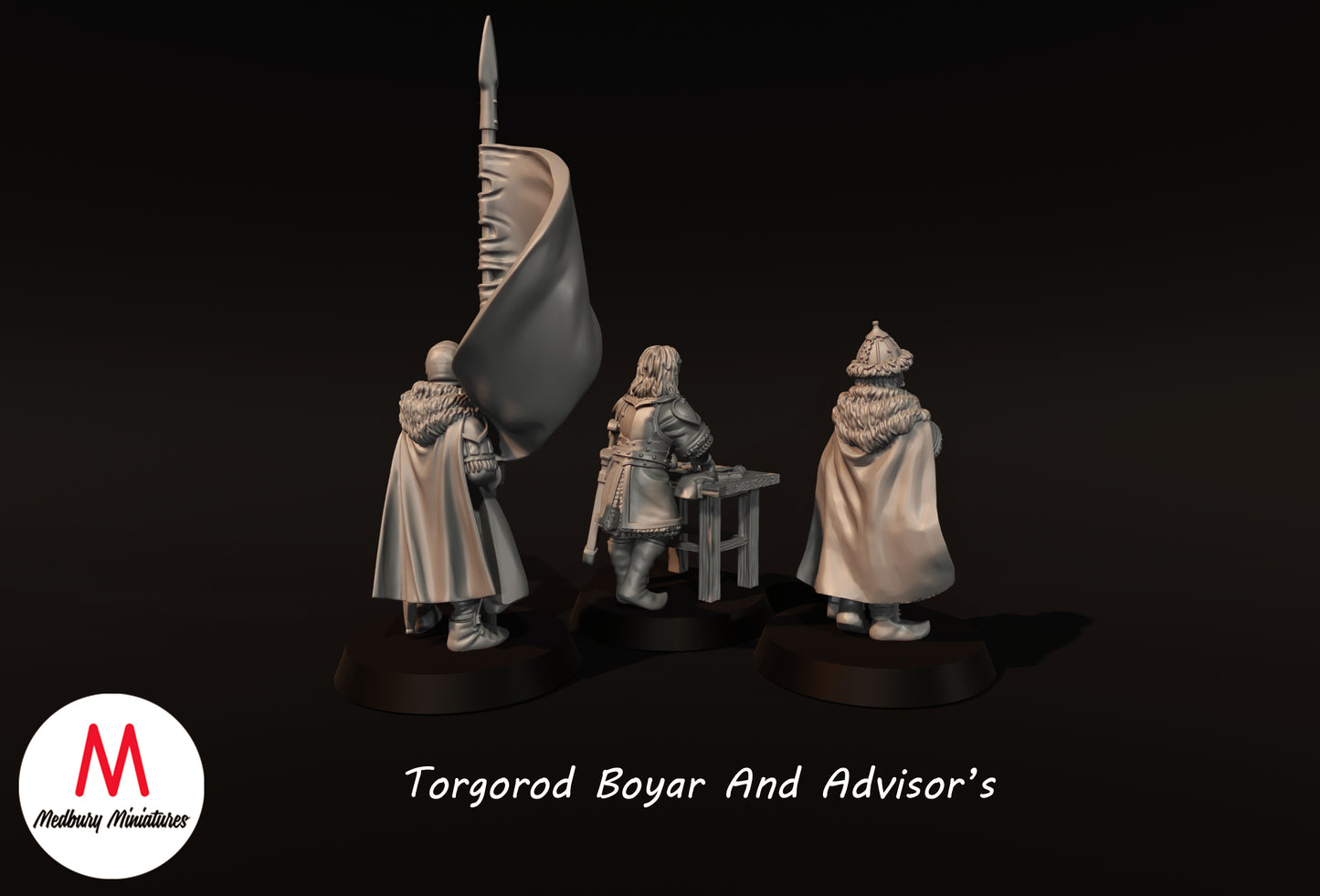 Torgorod-Bojar und Berater - Medbury Miniatures