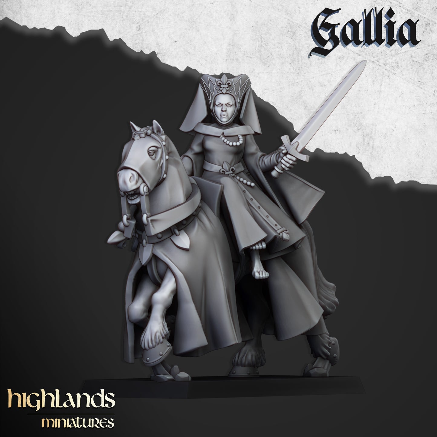 Demoiselle de Gallia à cheval - Highlands Miniatures