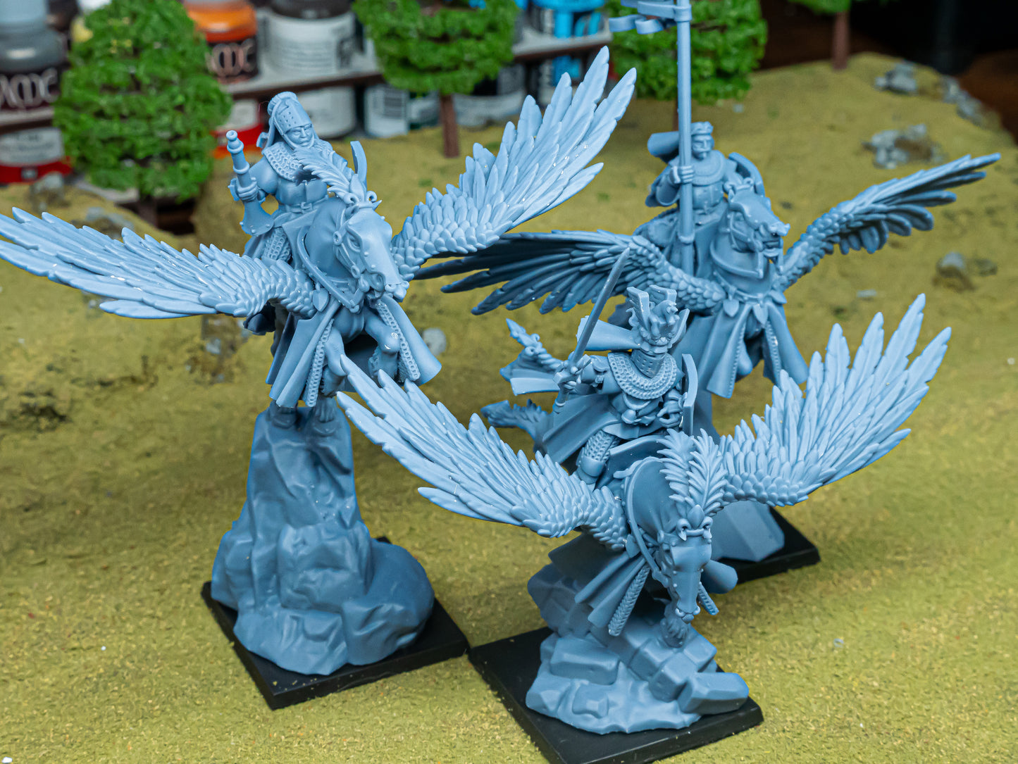 Gallia-Ritter auf Pegasus - Highlands Miniatures