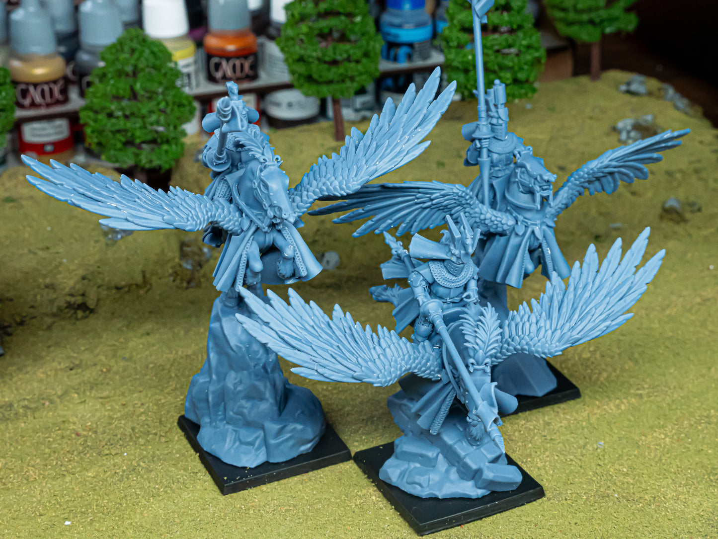 Gallia Knights on Pegasus - Highlands Miniatures