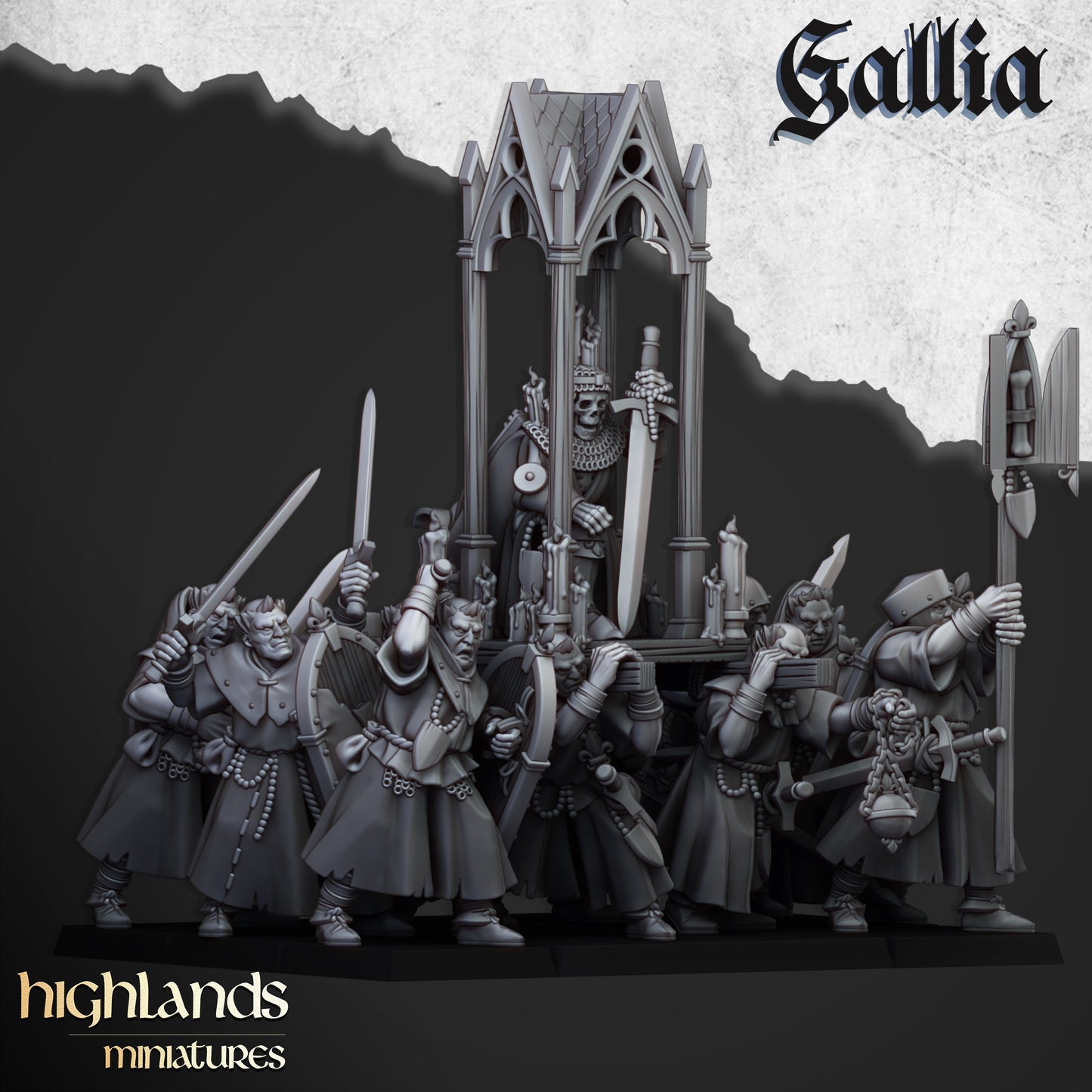 Pèlerins du Graal avec reliquaire - Highlands Miniatures