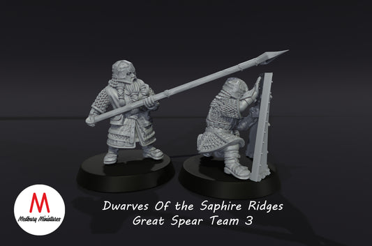 Zwerge der Saphire Ridges Großes Schildteam 3 - Medbury Miniatures