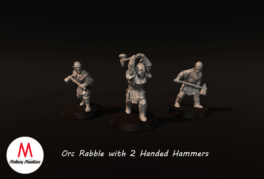 Ork-Pöbel mit zweihändigen Hämmern - Medbury Miniatures