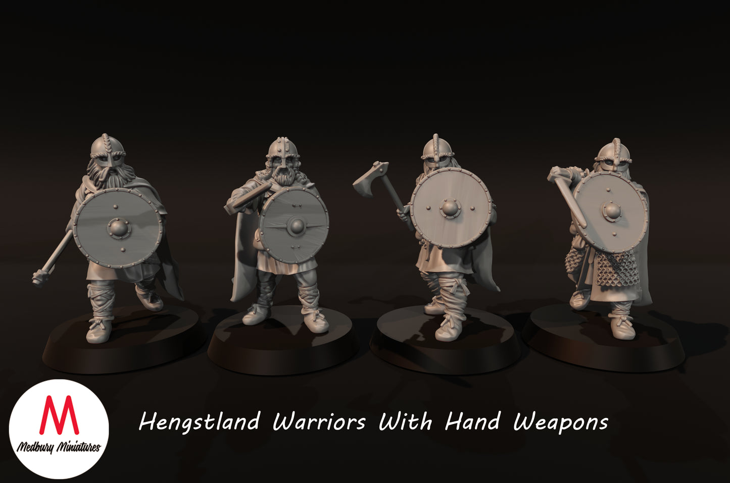 Guerriers Hengstland avec armes de poing - Medbury Miniatures