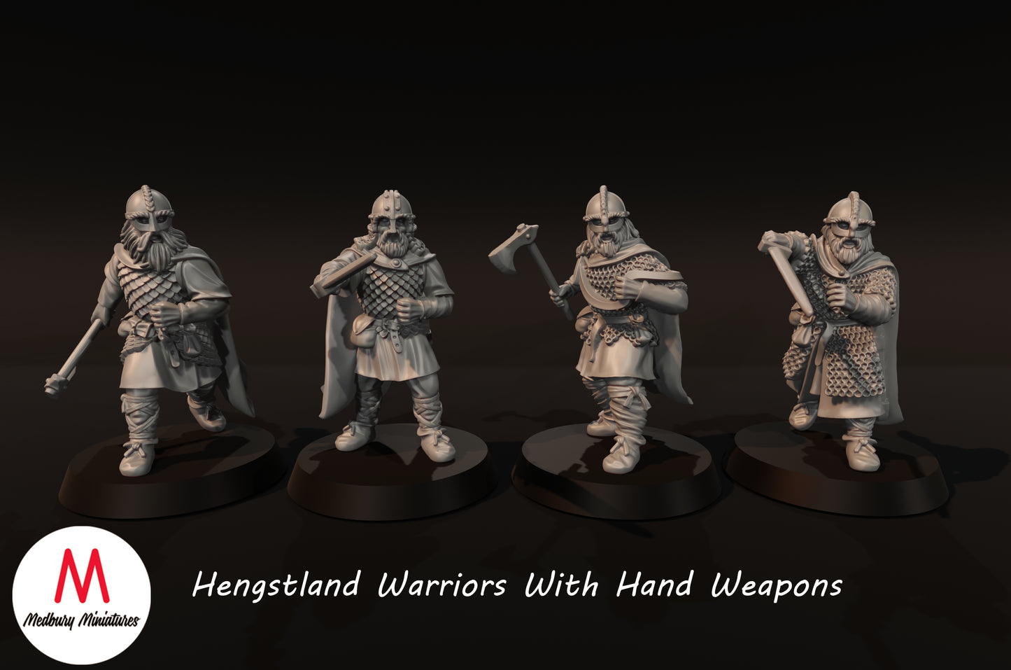 Guerriers Hengstland avec armes de poing - Medbury Miniatures