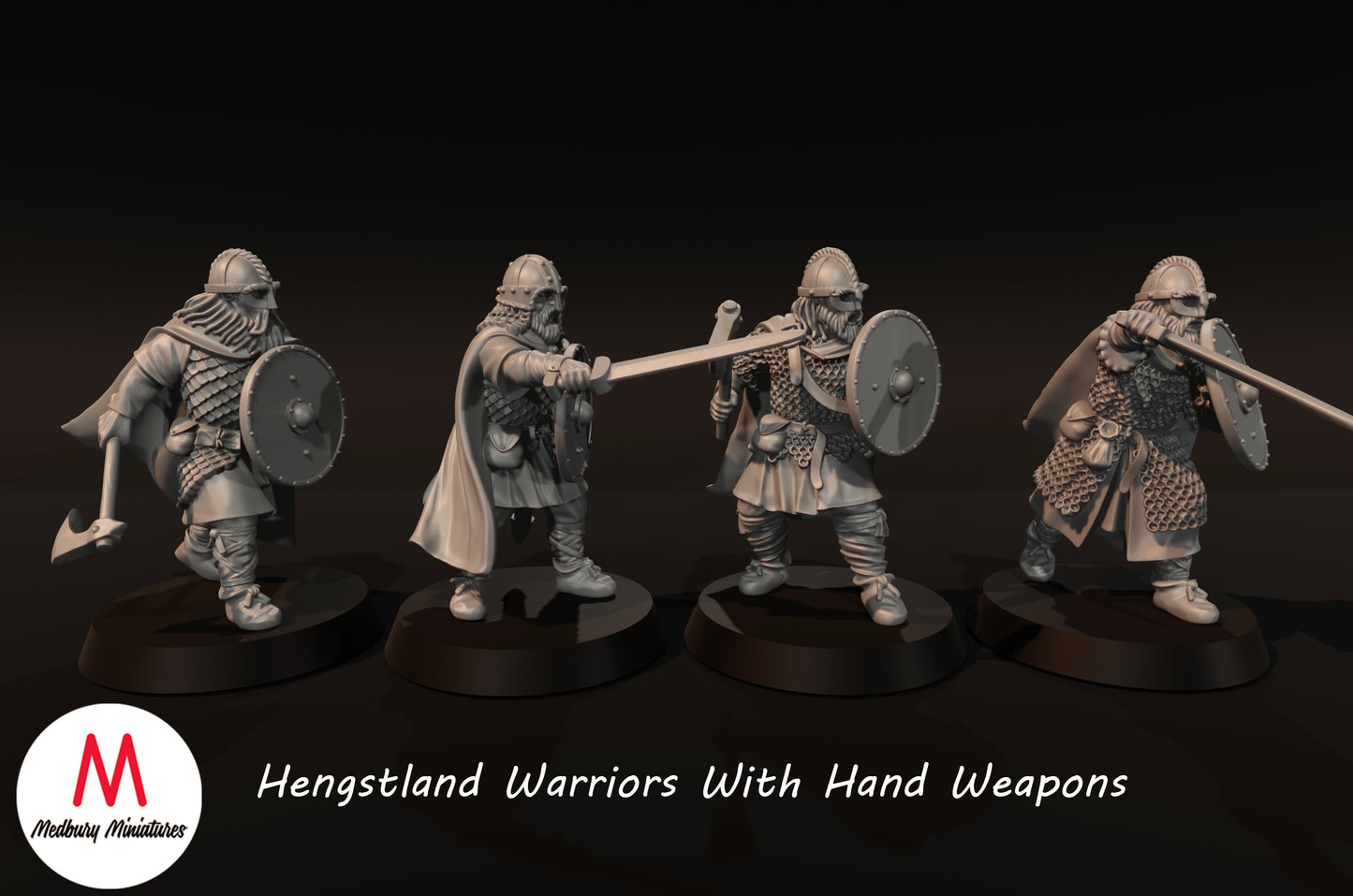 Guerriers Hengstland avec armes de poing - Medbury Miniatures