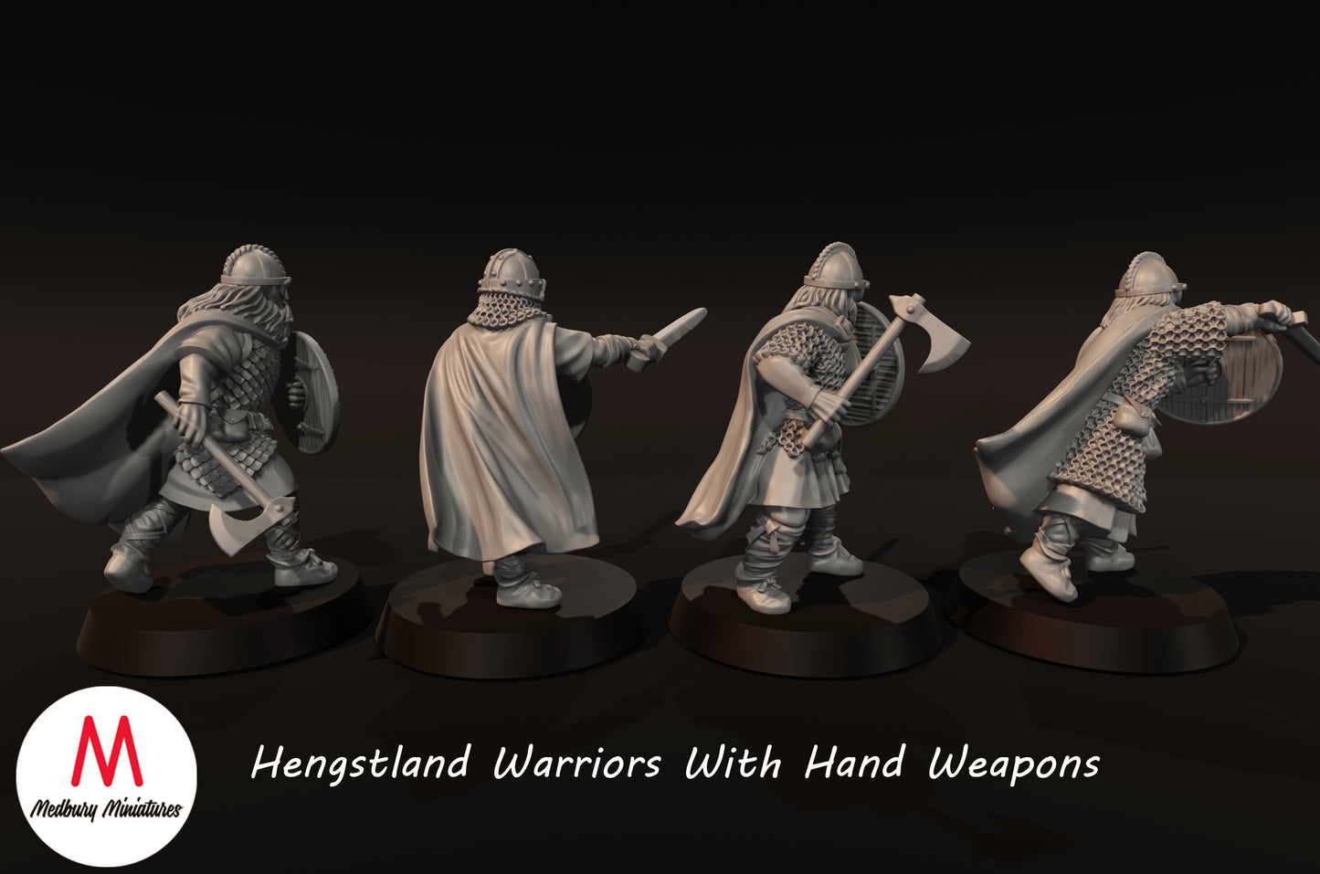 Guerriers Hengstland avec armes de poing - Medbury Miniatures