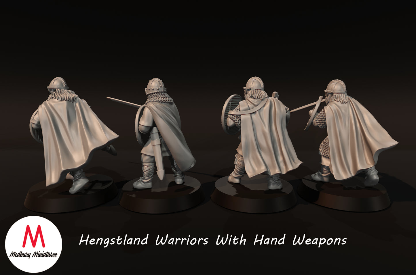 Guerriers Hengstland avec armes de poing - Medbury Miniatures