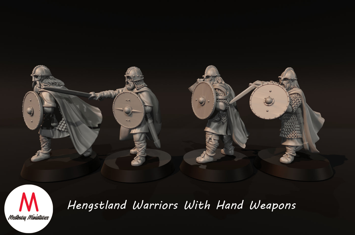 Guerriers Hengstland avec armes de poing - Medbury Miniatures