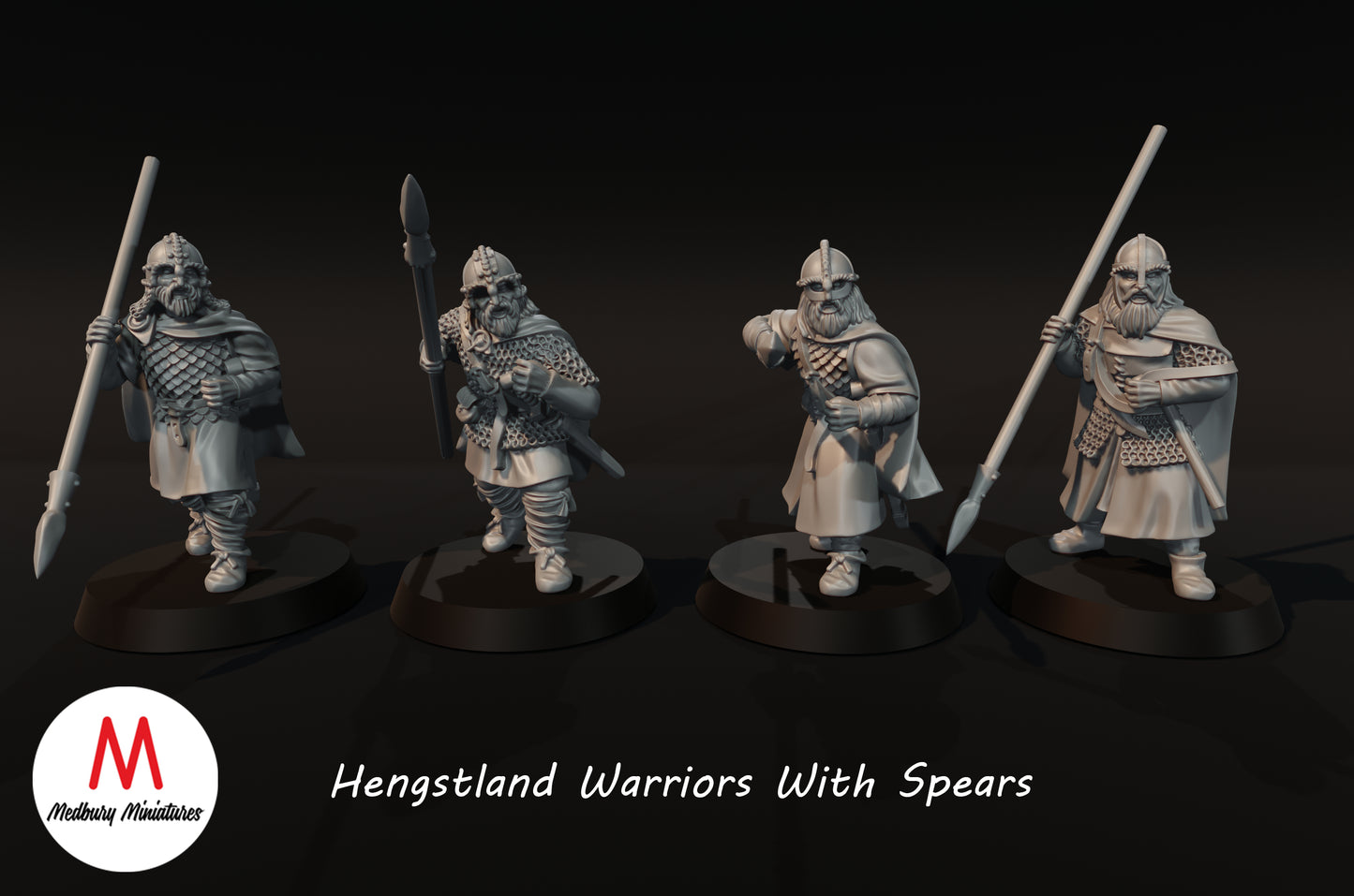 Hengstland Warriors with Spears - Medbury Miniatures