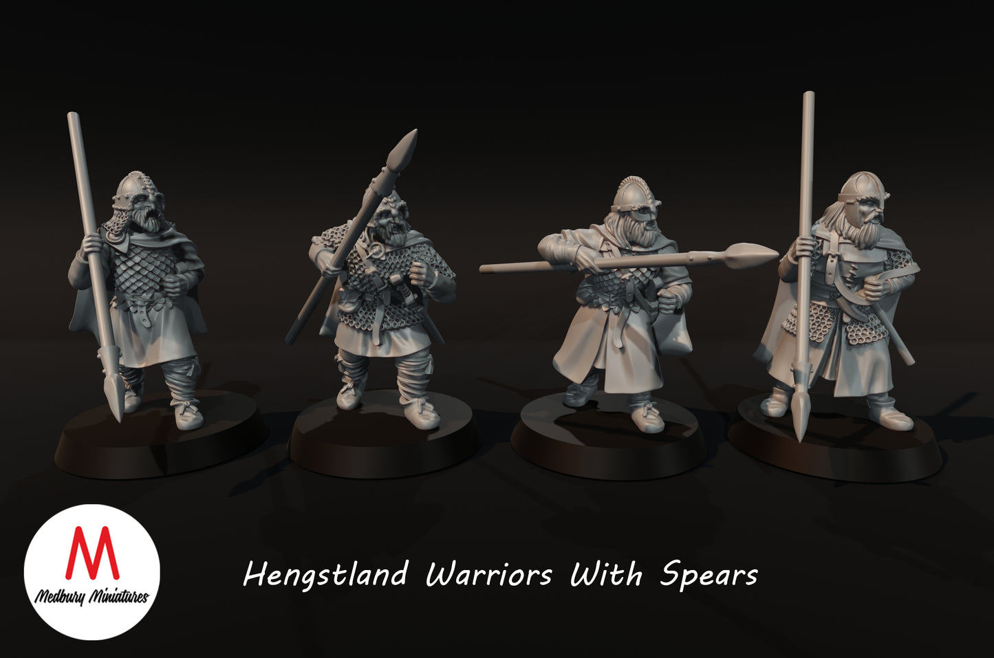 Hengstland Warriors with Spears - Medbury Miniatures