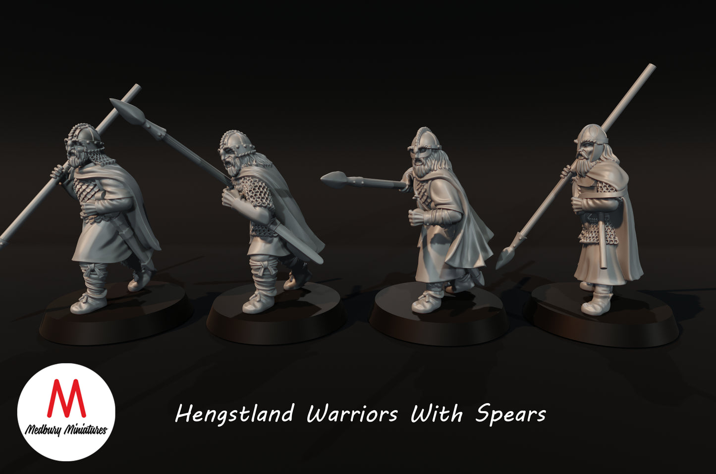 Hengstland Warriors with Spears - Medbury Miniatures