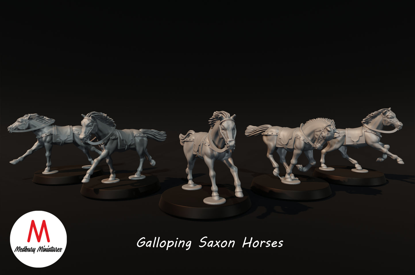 Chevaux saxons au galop - Medbury Miniatures