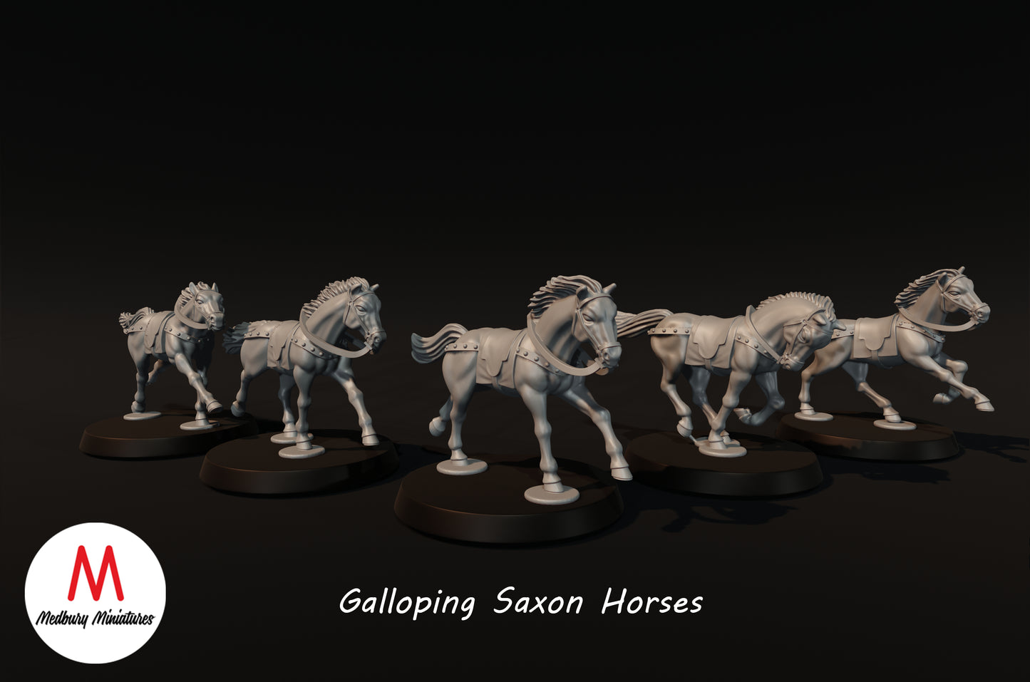 Chevaux saxons au galop - Medbury Miniatures