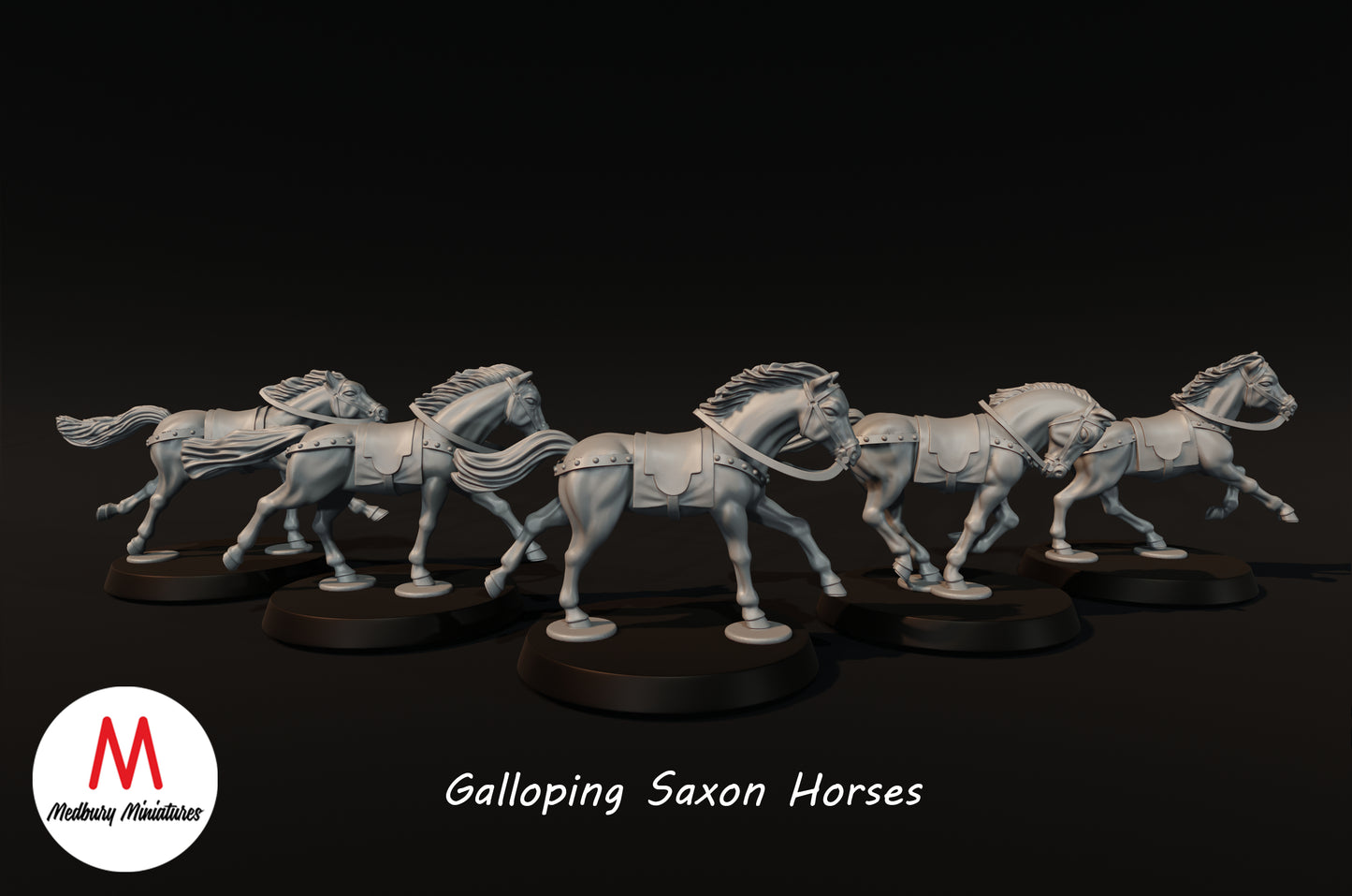 Chevaux saxons au galop - Medbury Miniatures