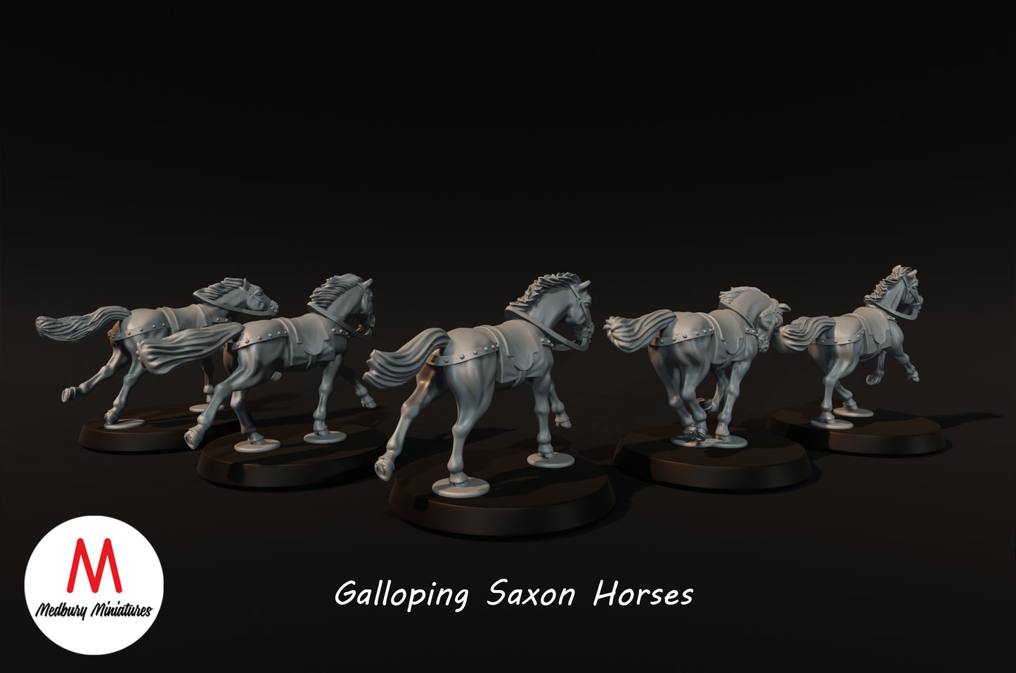 Chevaux saxons au galop - Medbury Miniatures