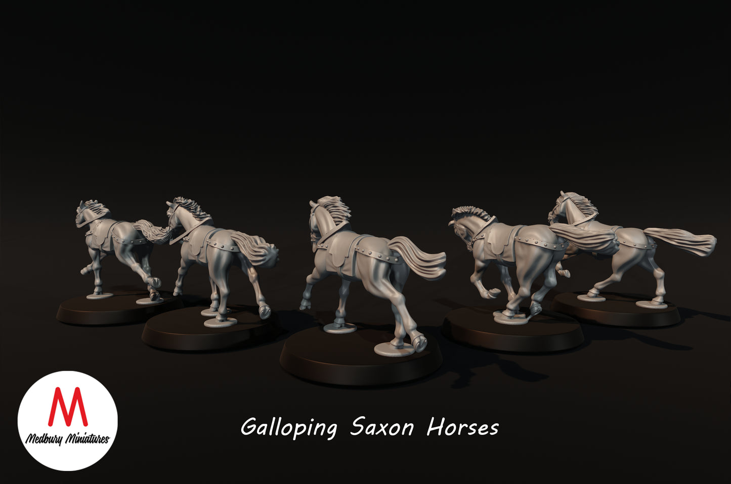 Chevaux saxons au galop - Medbury Miniatures