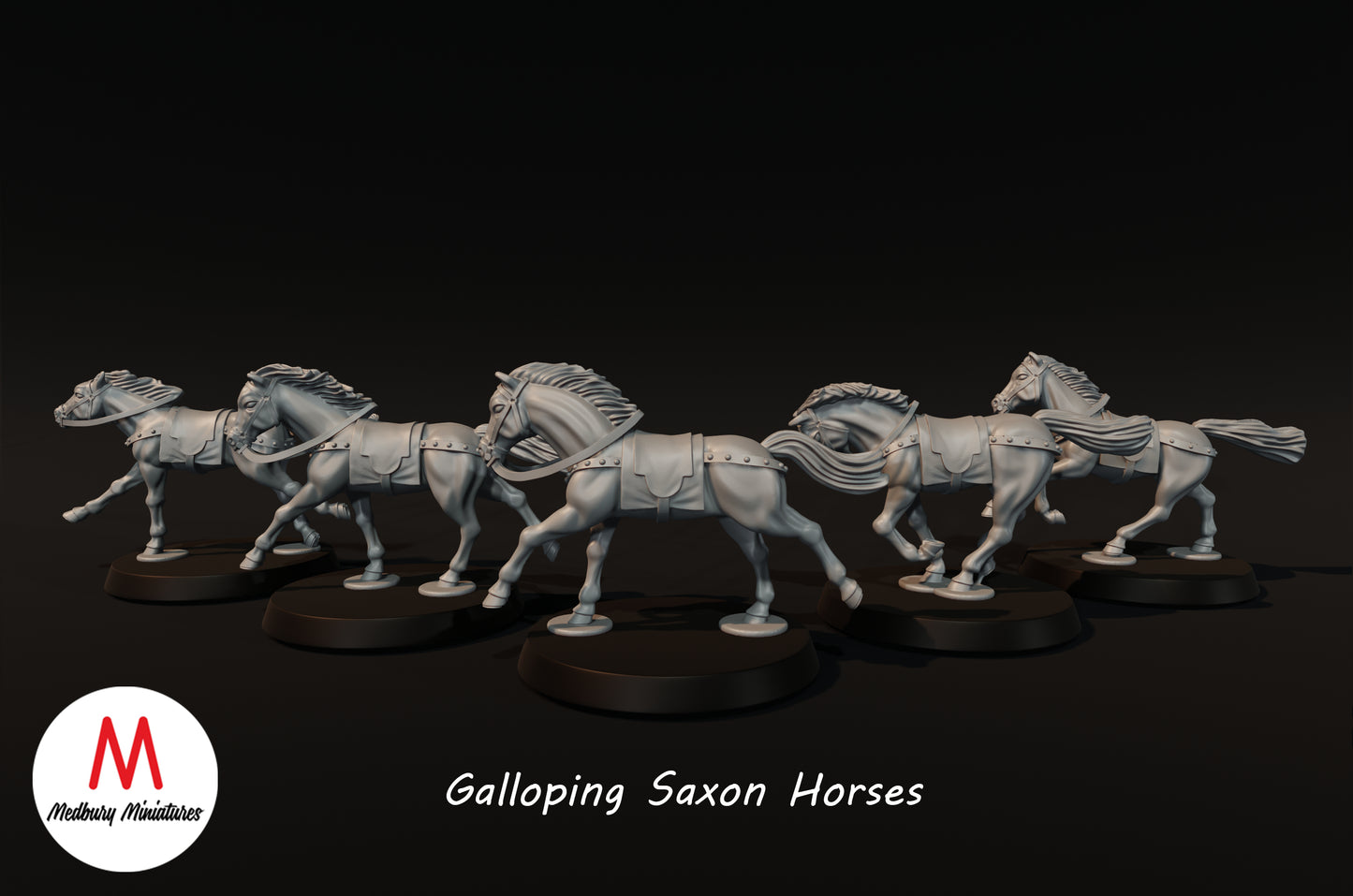 Chevaux saxons au galop - Medbury Miniatures