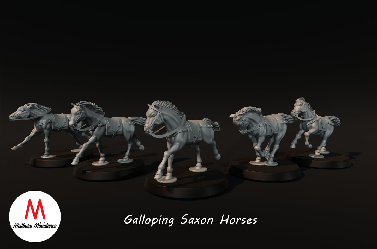 Chevaux saxons au galop - Medbury Miniatures