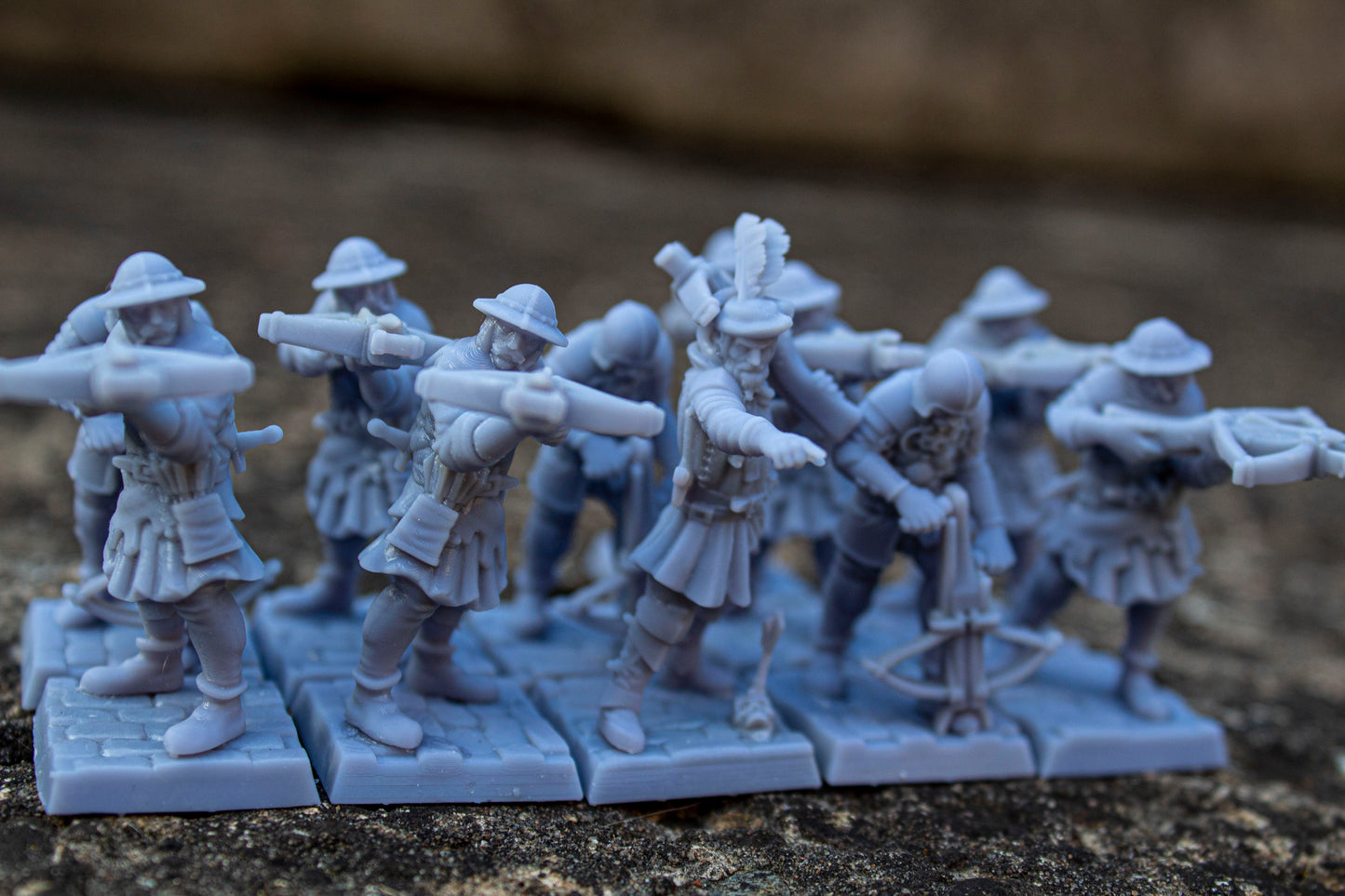 10x Medieval Crossbowmen - Highlands Miniatures