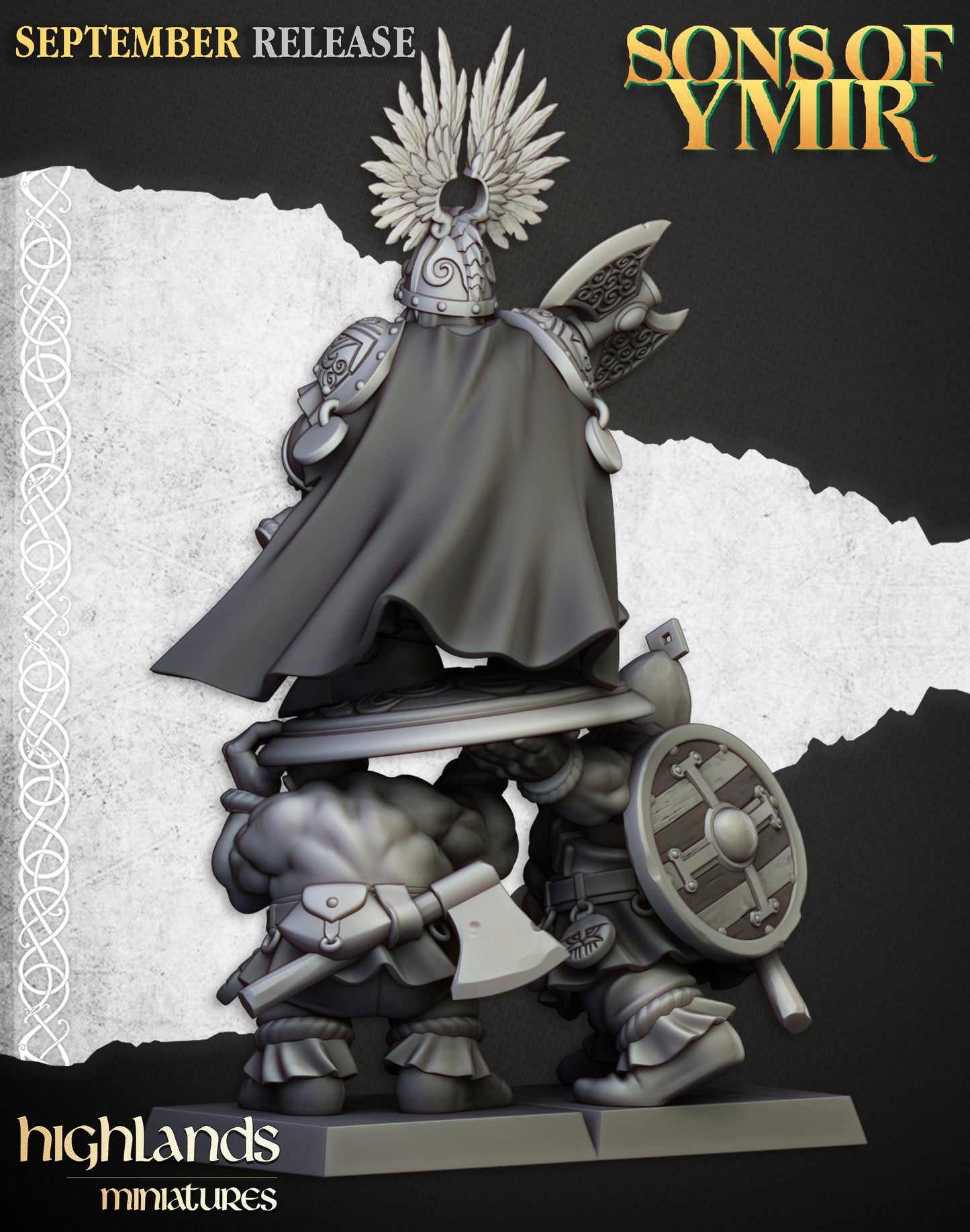 King Ulric of Thrym-Heim (Dwarf King on Shield) - Highlands Miniatures