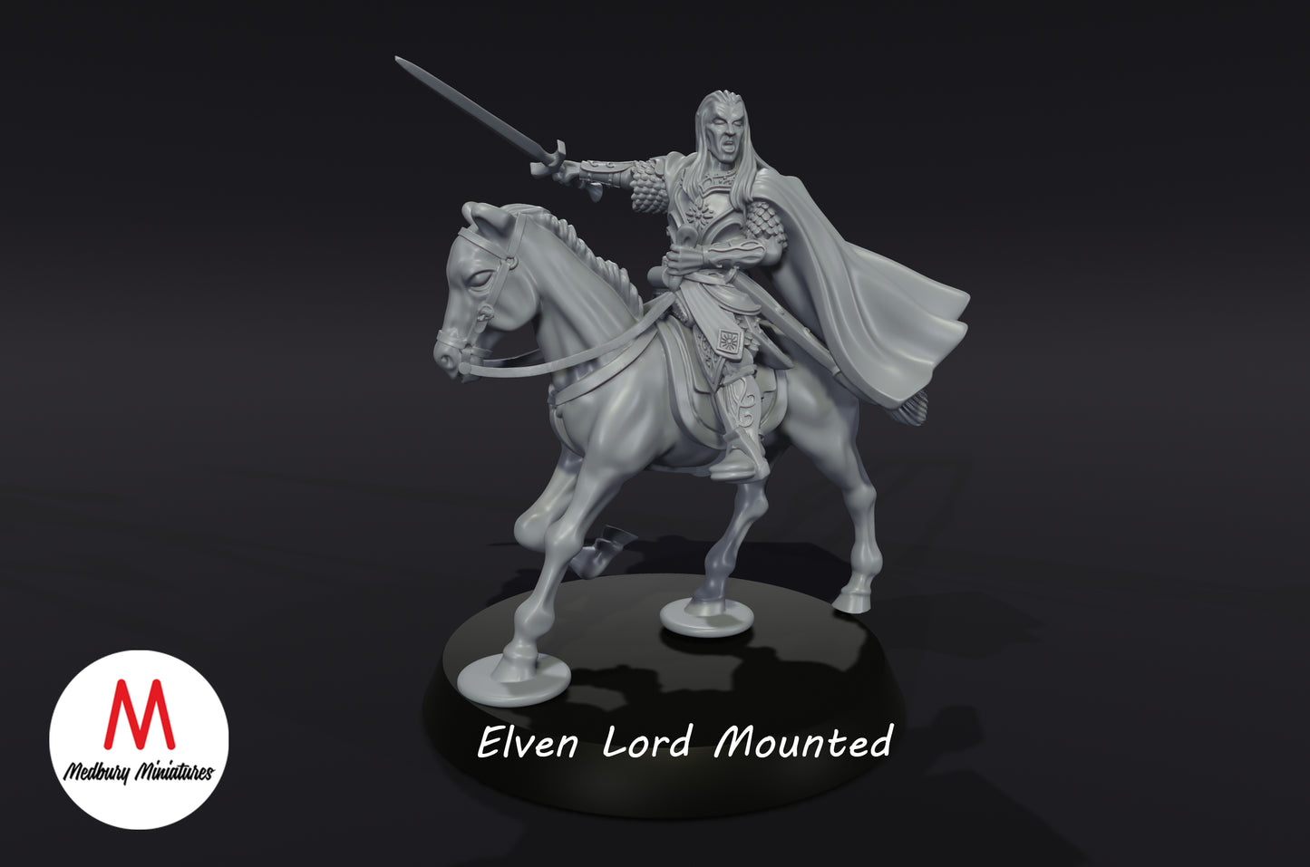 Elven Lord Foot & Mounted  - Medbury Miniatures