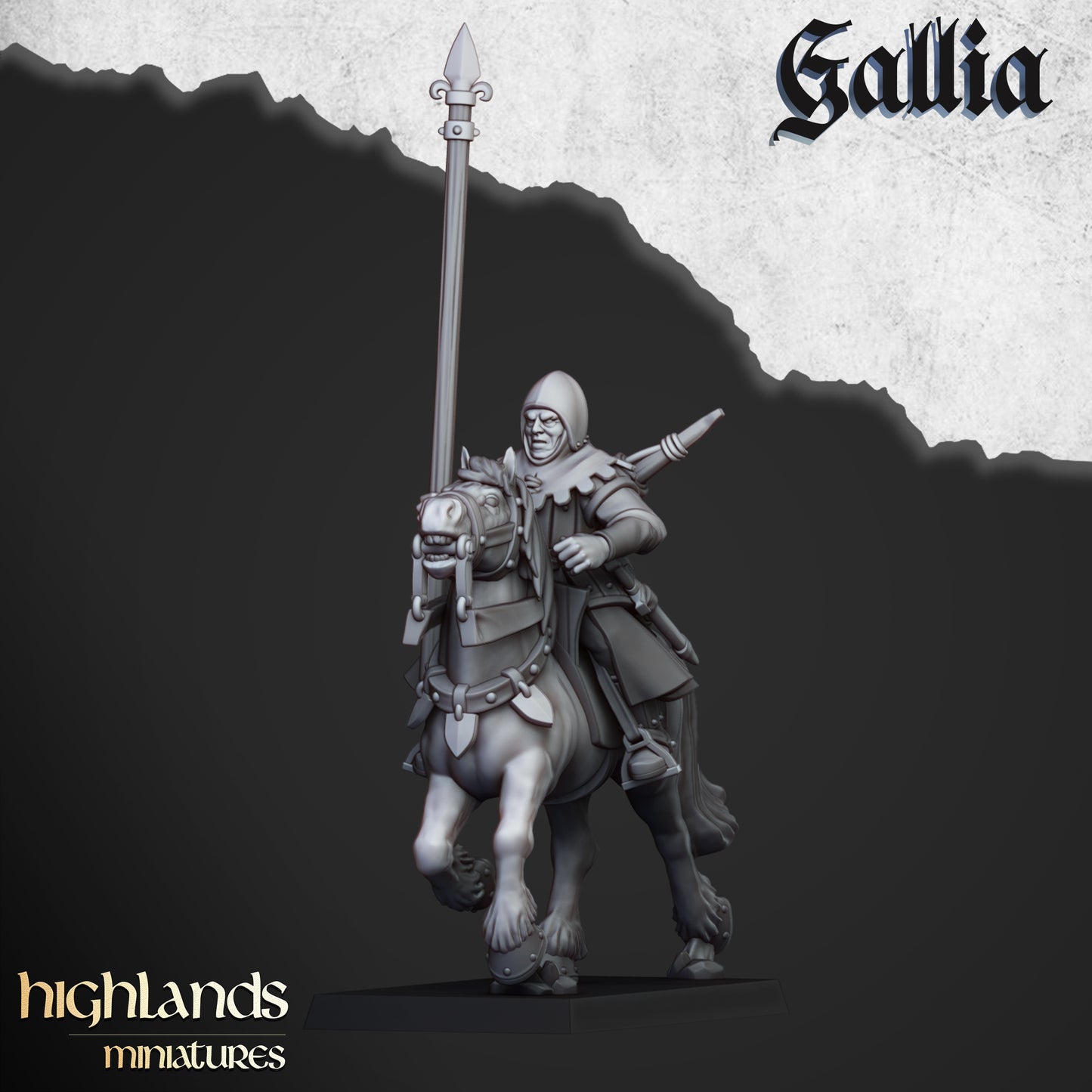 Mounted Men at Arms - Highlands Miniatures