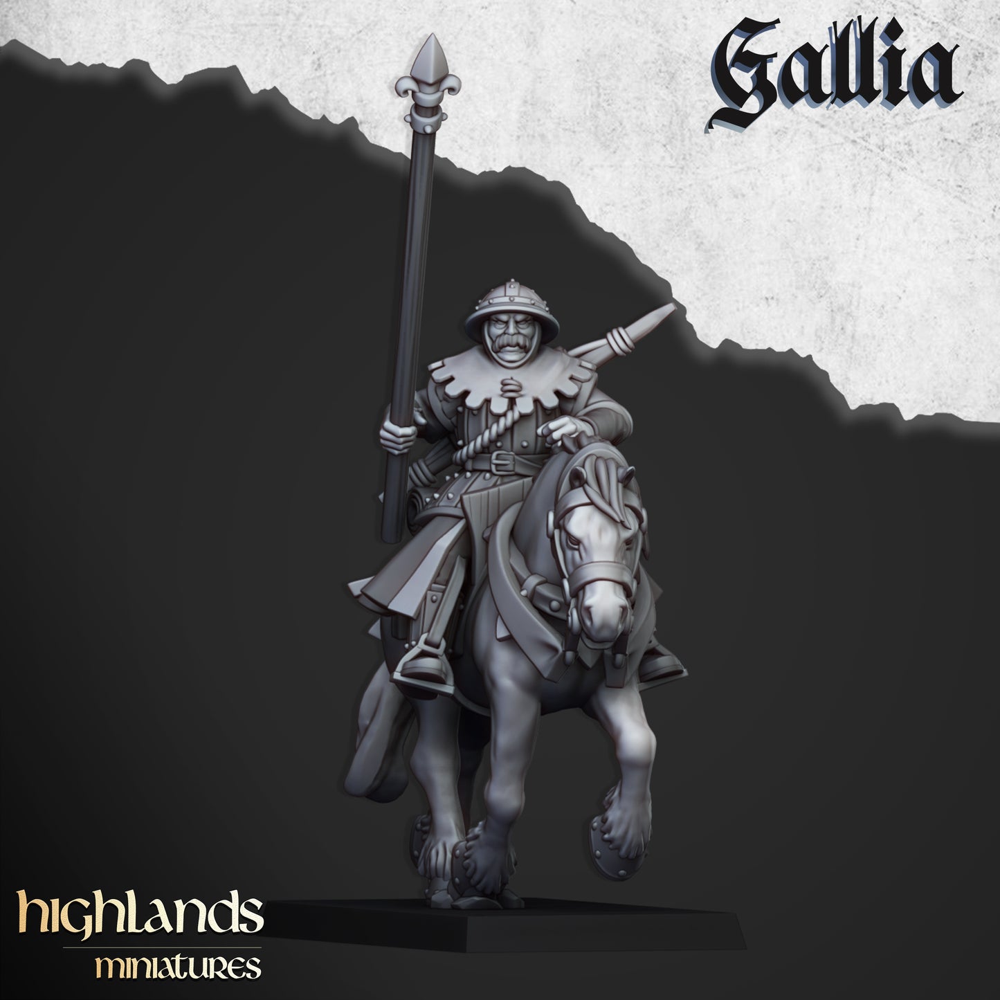 Mounted Men at Arms - Highlands Miniatures