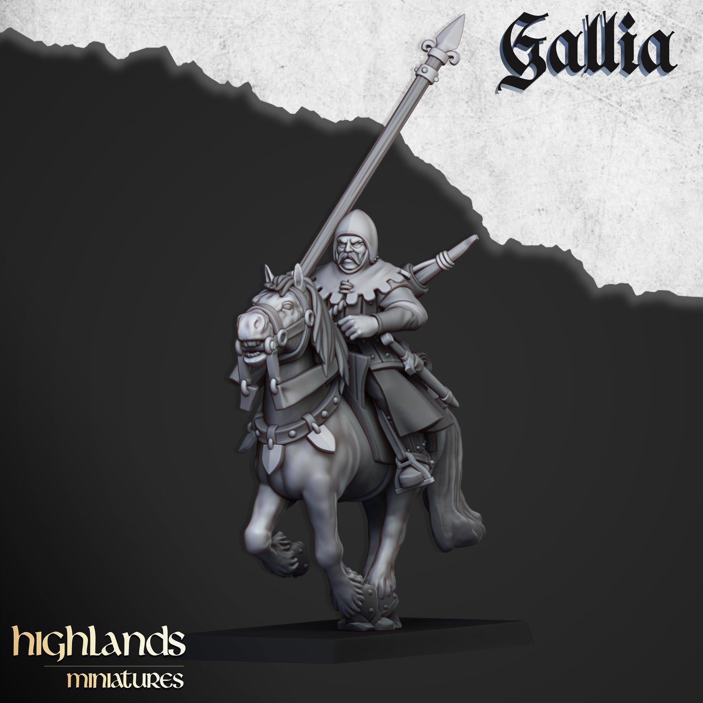 Mounted Men at Arms - Highlands Miniatures