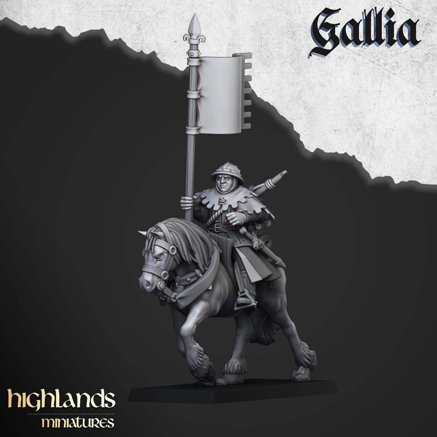 Mounted Men at Arms - Highlands Miniatures