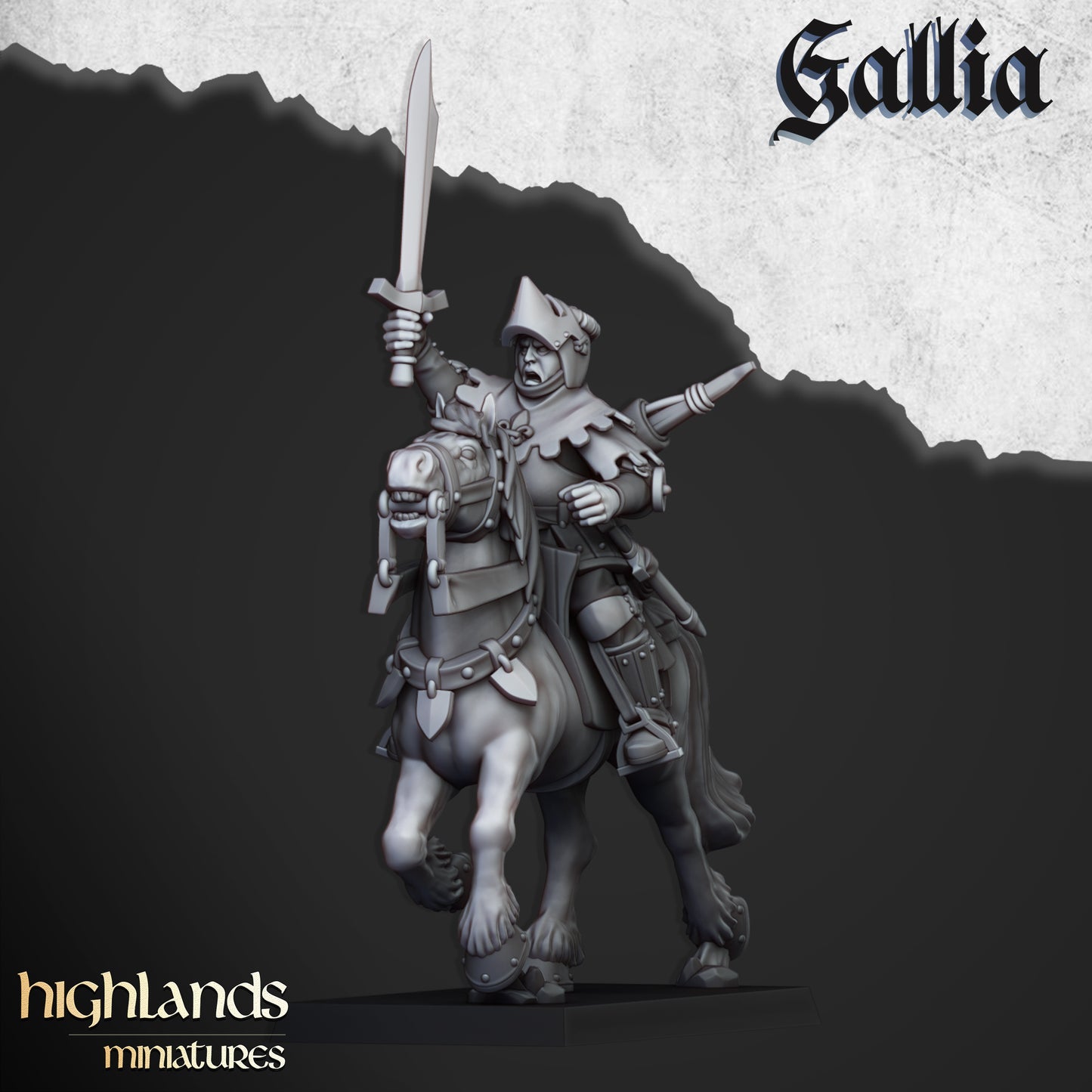 Mounted Men at Arms - Highlands Miniatures