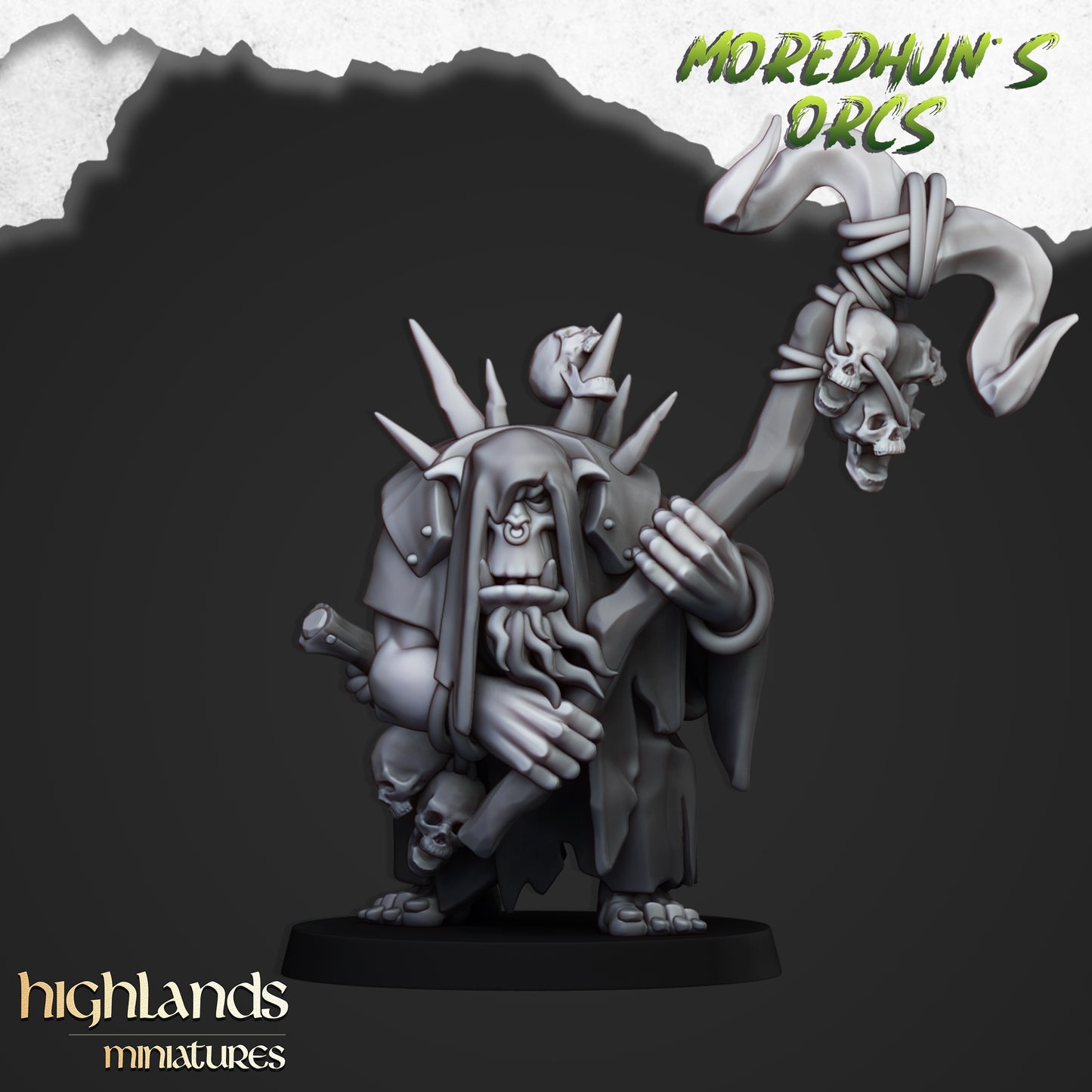 2x Orc Shamans - Highlands Miniatures