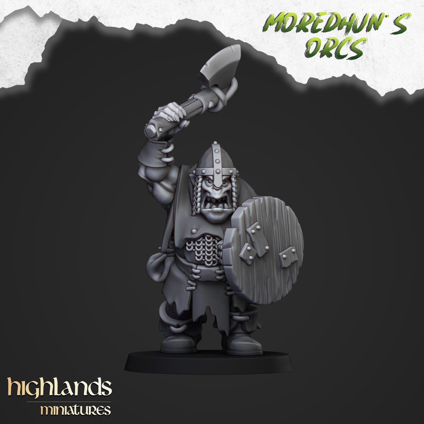 Ork-Krieger mit Handwaffen und Speeren - Highlands Miniatures