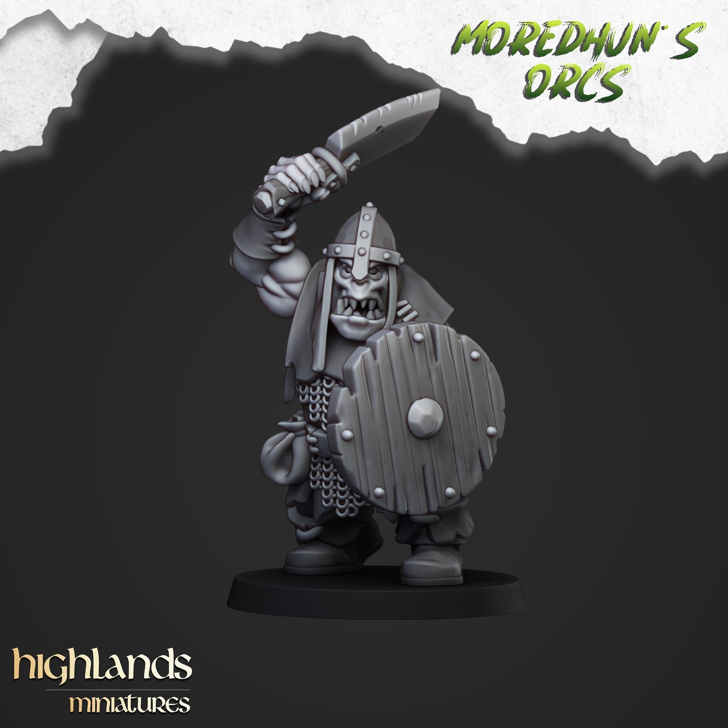 Ork-Krieger mit Handwaffen und Speeren - Highlands Miniatures