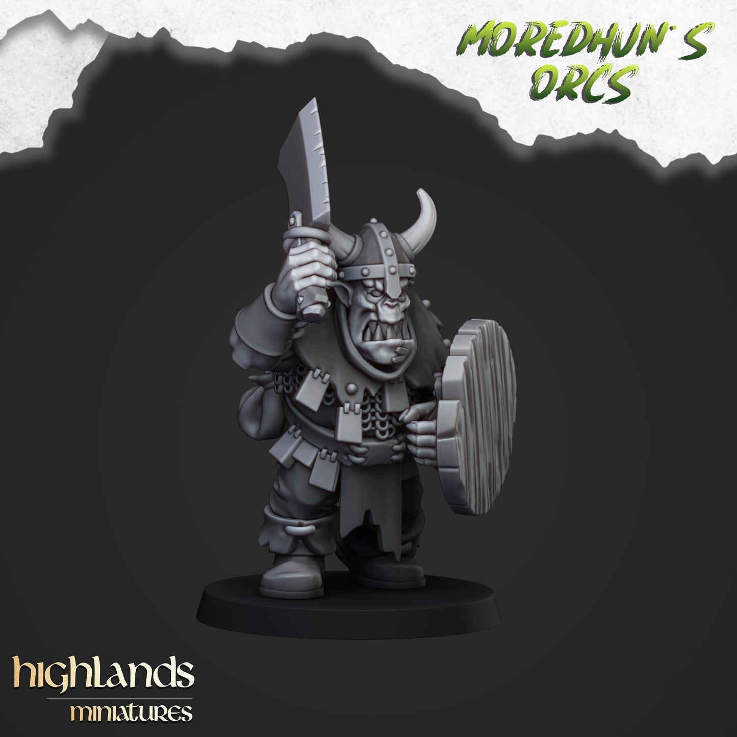 Ork-Krieger mit Handwaffen und Speeren - Highlands Miniatures