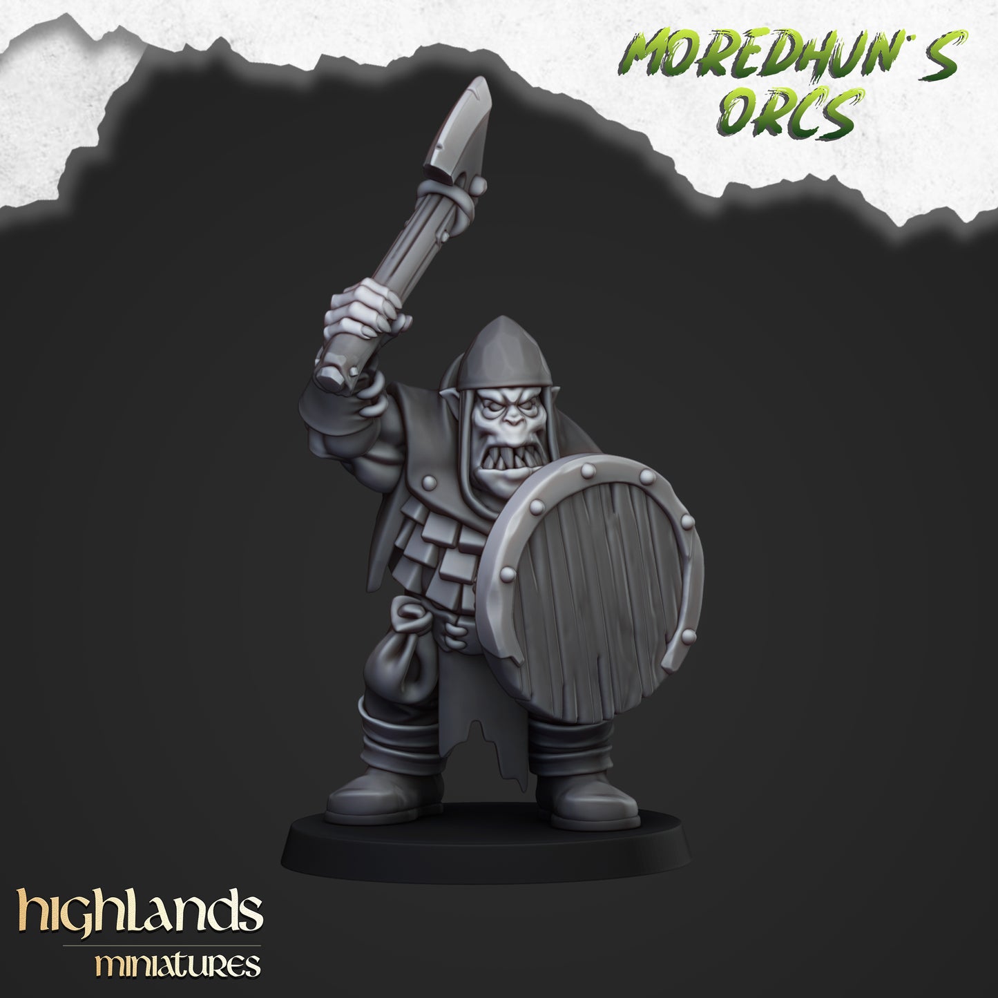 Ork-Krieger mit Handwaffen und Speeren - Highlands Miniatures